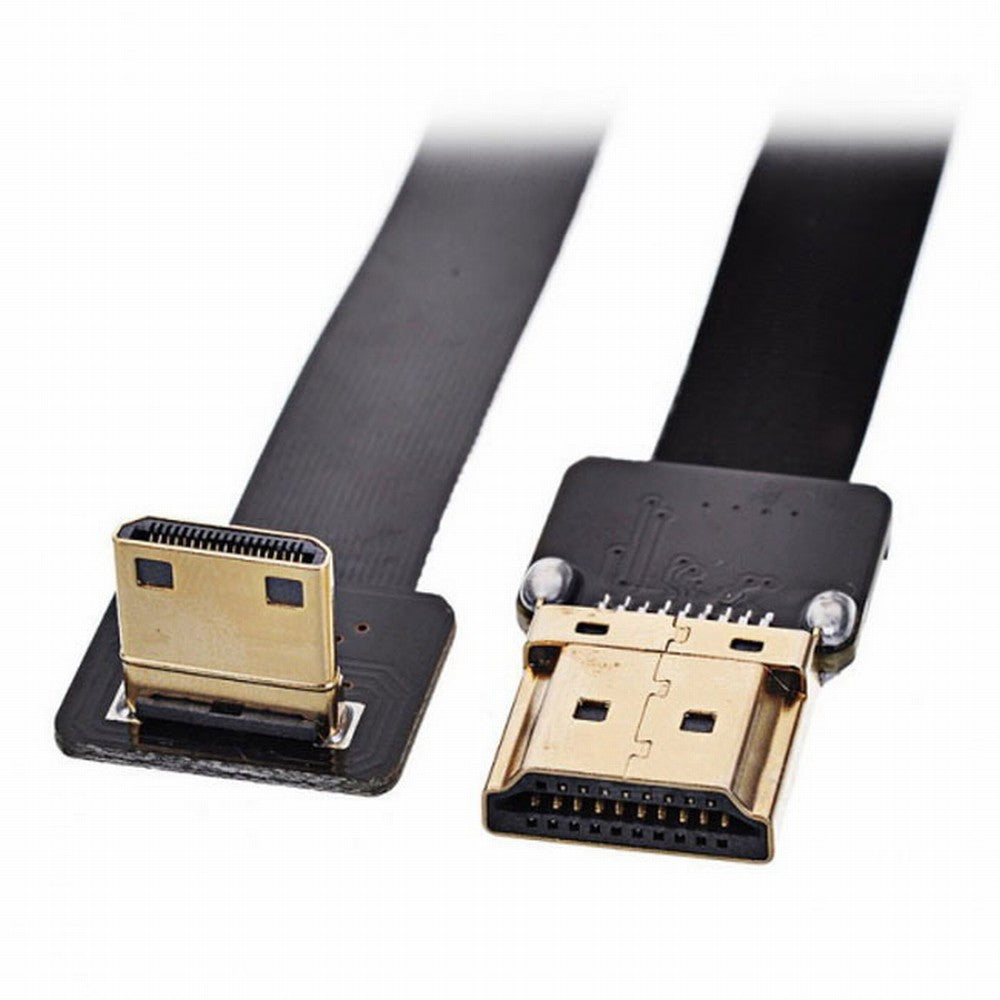 Chenyang CYFPV 90 Degree Down Angled FPV Mini HDMI Male to HDMI Male FPC Flat Cable 50cm for FPV HDTV Multicopter Aerial Photography CC-HD-190-DN