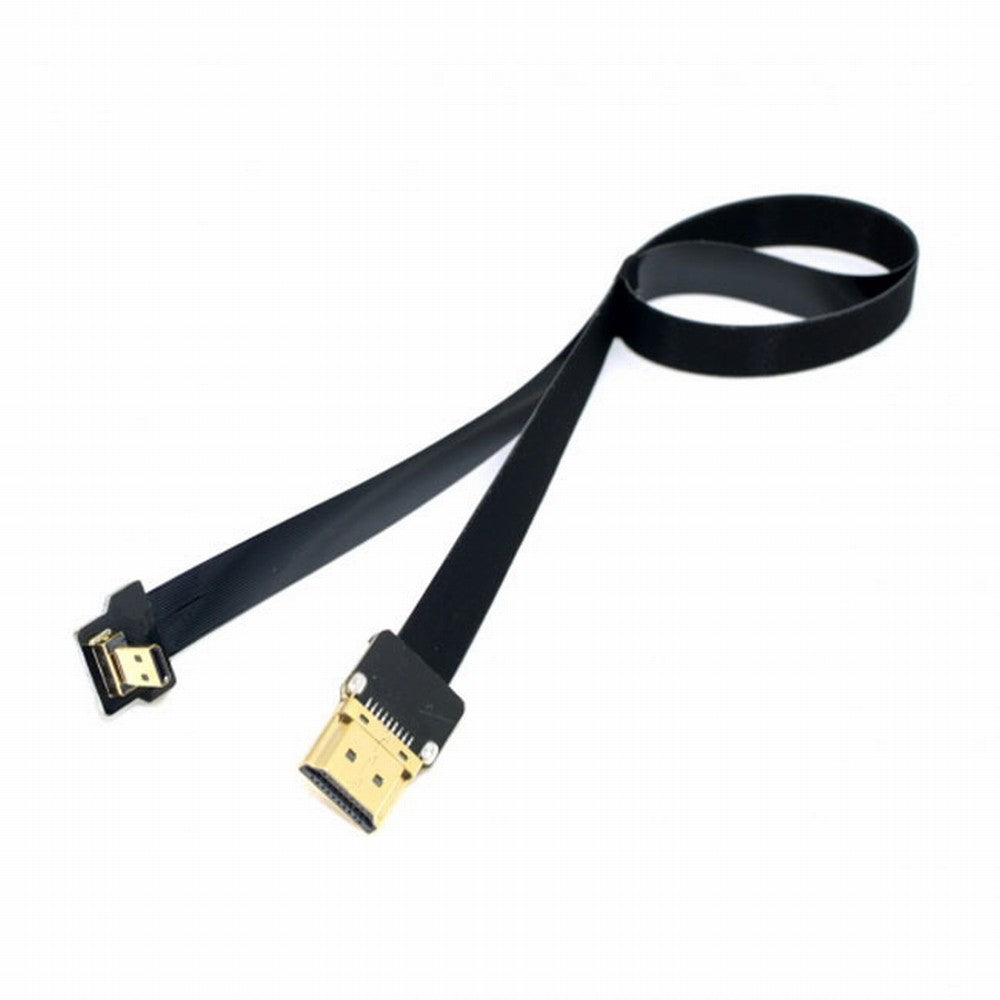 Chenyang CYFPV 90 Degree Down Angled FPV Micro HDMI Male to HDMI Male FPC Flat Cable 50cm for FPV HDTV Multicopter Aerial Photography CC-HD-194-DN