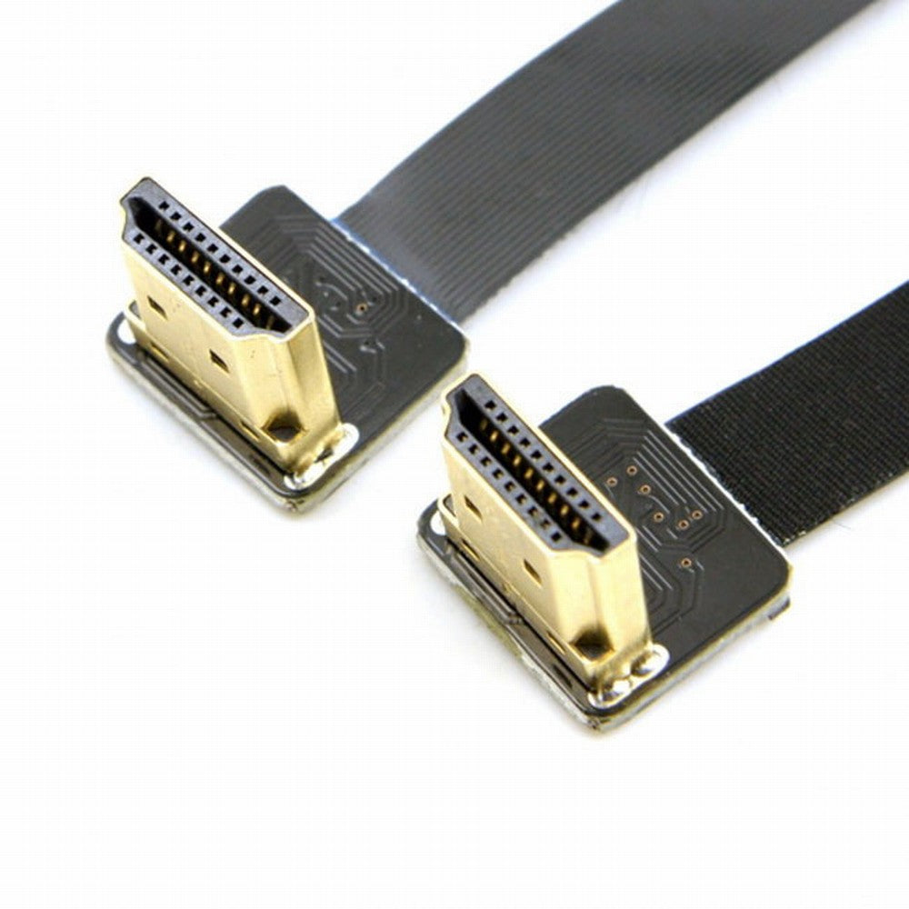 Chenyang CYFPV Dual 90 Degree Up Angled HDMI Type A Male to Male HDTV FPC Flat Cable for FPV HDTV Multicopter Aerial Photography CC-HD-206-UP