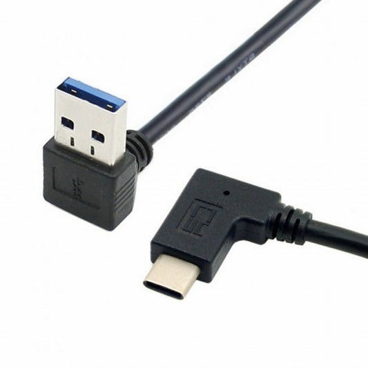 Chenyang Reversible USB 3.1 USB-C Angled to 90 Degree Down Angled A Male Data Cable for Laptop Tablet Mobile Phone UC-089-DN