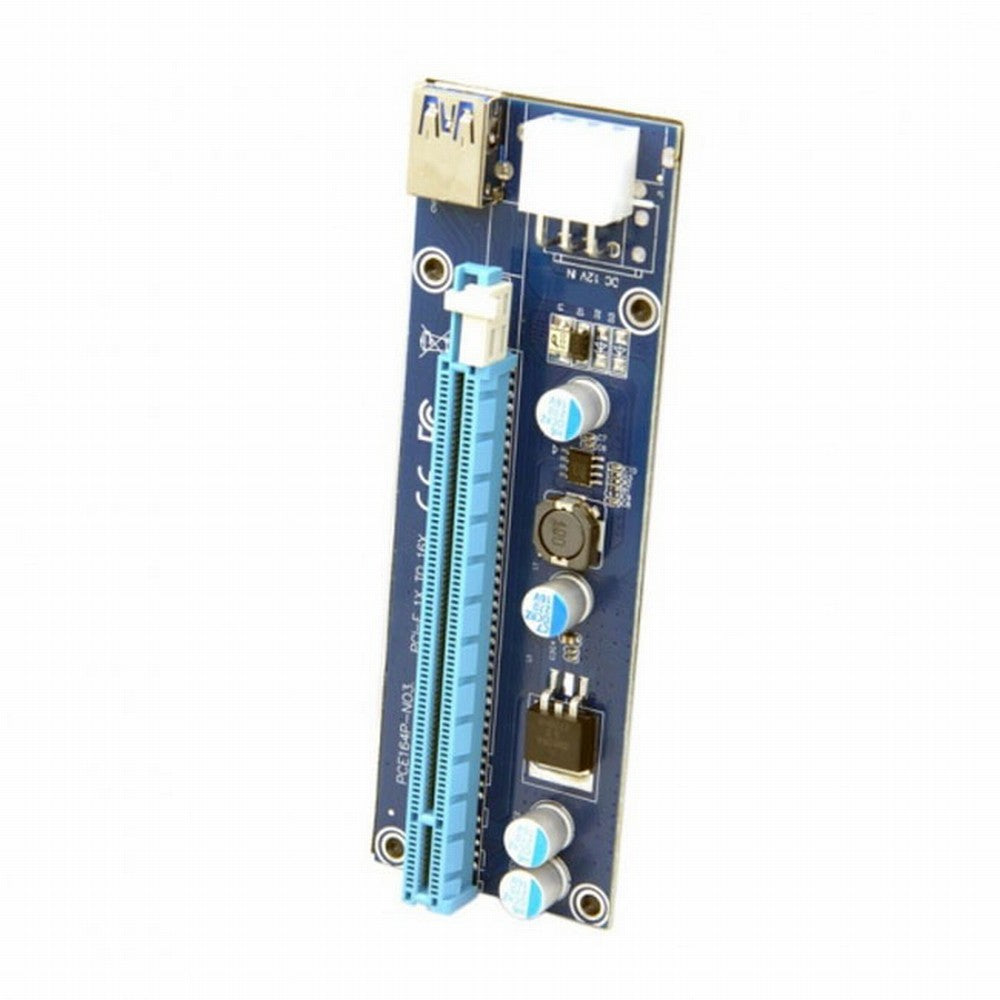 Chenyang PCI-E 1x to 16x Mining Machine Enhanced Extender Riser Adapter with USB 3.0 6Pin Power Cable EP-037