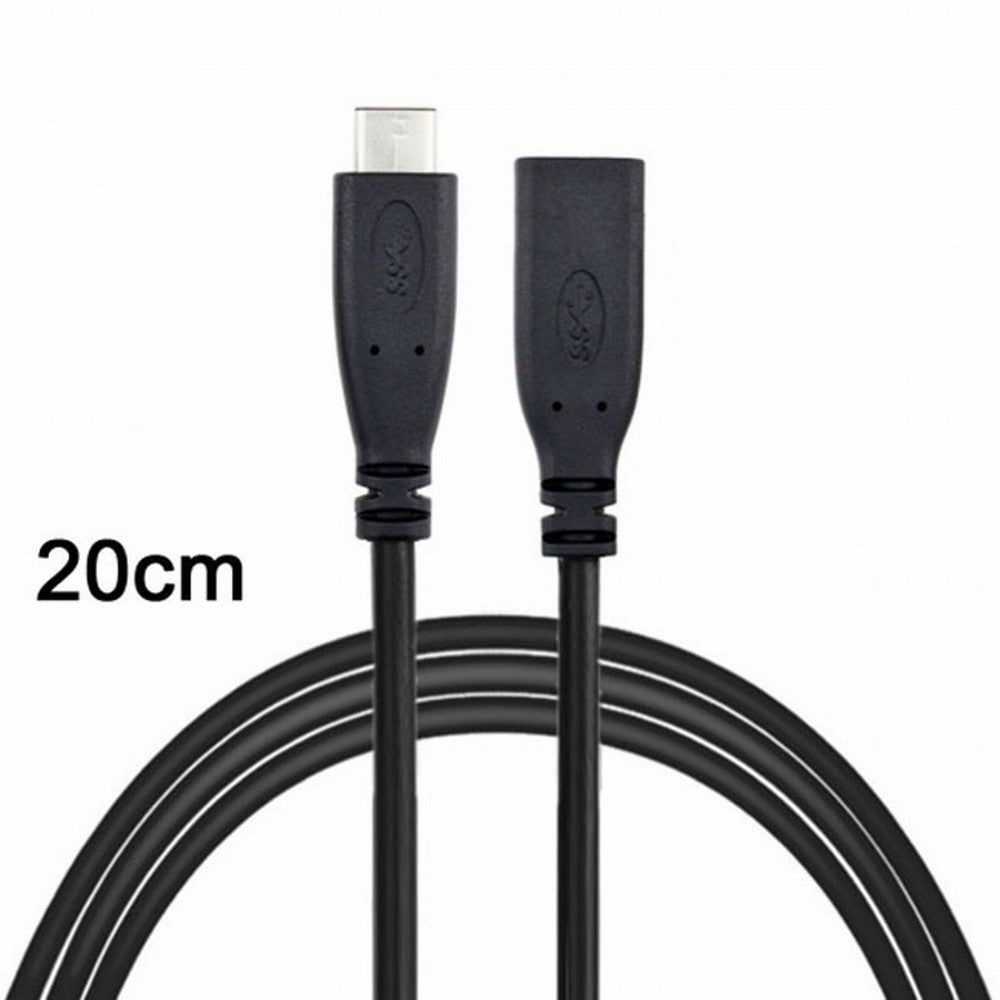 Chenyang USB-C USB 3.1 Type C Male to Female Extension Data Cable for Macbook Tablet Mobile Phone 20cm UC-218-BK-0.2M