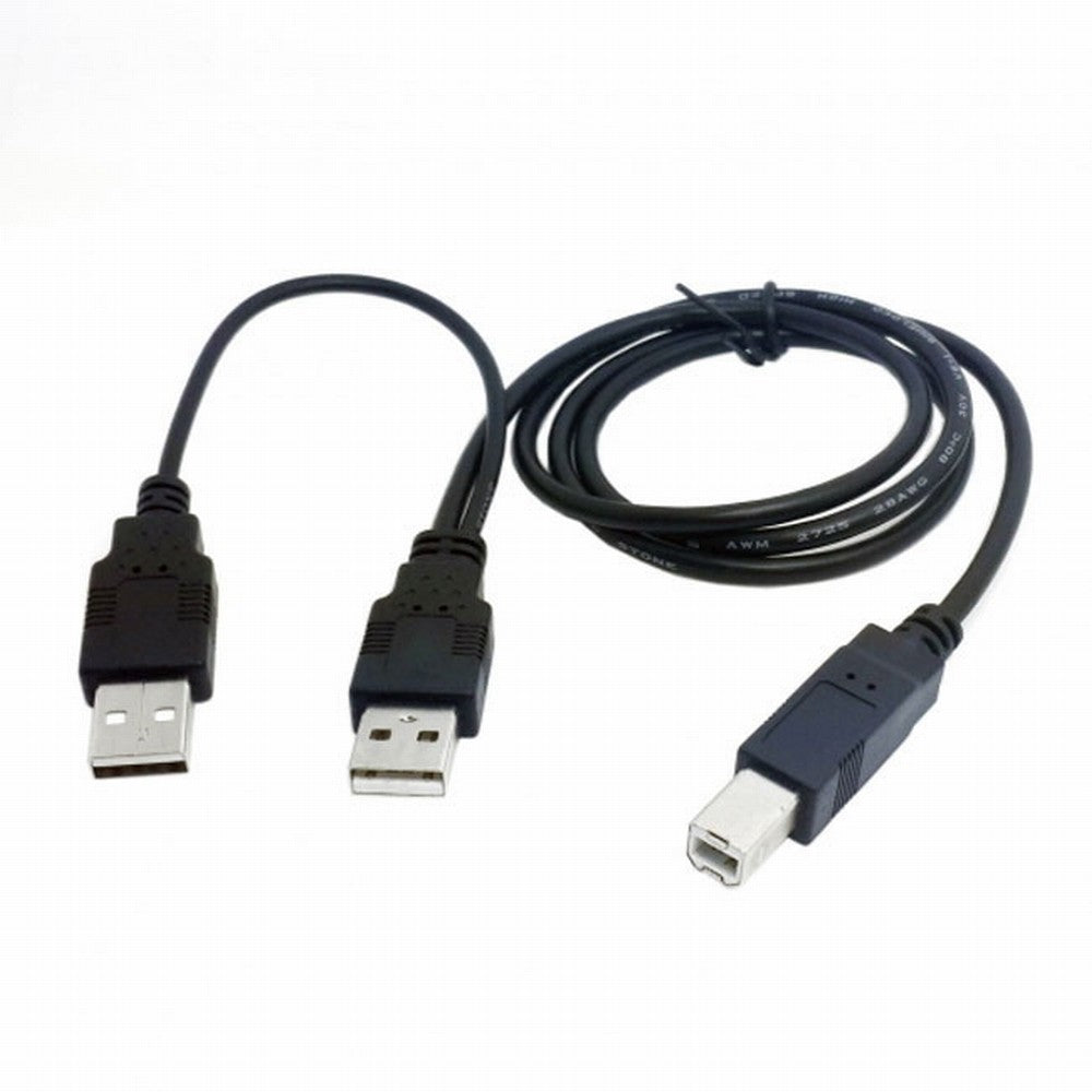 Chenyang Dual USB 2.0 Male to Standard B Male Y Cable 80cm for Printer Scanner External Hard Disk Drive U2-073