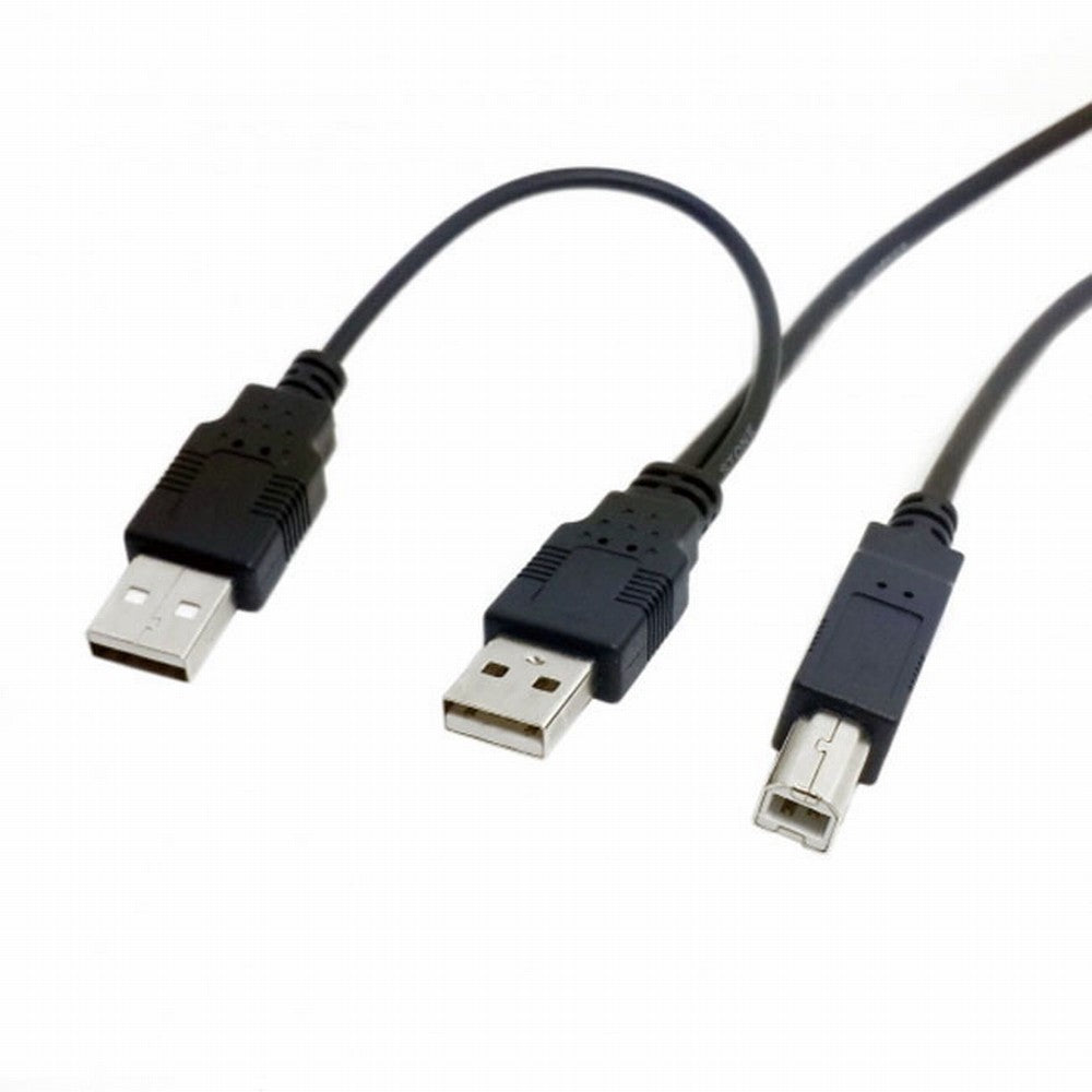 Chenyang Dual USB 2.0 Male to Standard B Male Y Cable 80cm for Printer Scanner External Hard Disk Drive U2-073