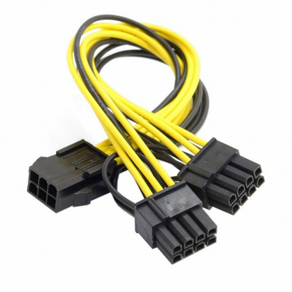 Chenyang PCI-E PCI Express ATX 6Pin Male to Dual 8Pin 6Pin Female Video Card Extension Splitter Power Cable PW-028