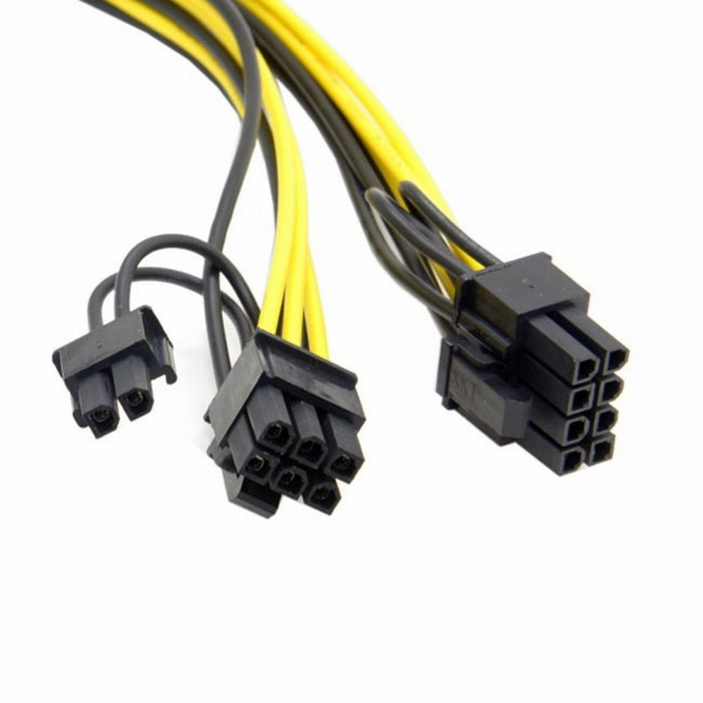 Chenyang PCI-E PCI Express ATX 6Pin Male to Dual 8Pin 6Pin Female Video Card Extension Splitter Power Cable PW-028