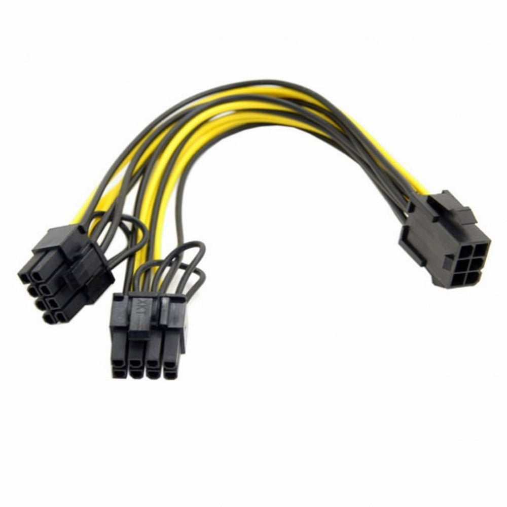 Chenyang PCI-E PCI Express ATX 6Pin Male to Dual 8Pin 6Pin Female Video Card Extension Splitter Power Cable PW-028