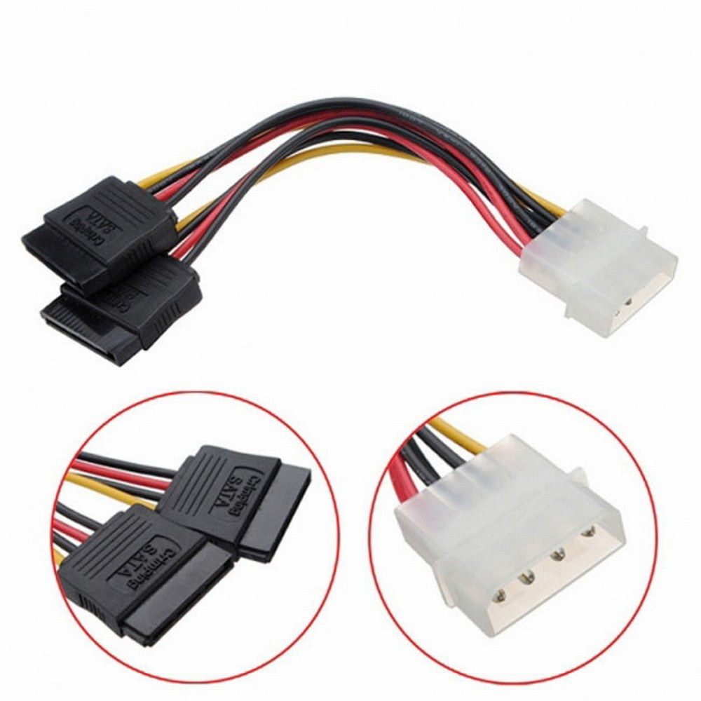 Chenyang IDE to Dual SATA II 15pin Y Splitter 10cm Hard Disk Power Supply Extension Cable SA-056