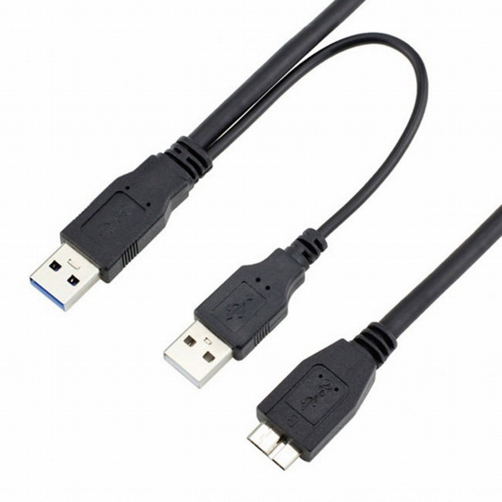 Chenyang Dual USB3.0 A Male to Micro USB 3.0 Y cable with Extra Power for Mobile HDD U3-029