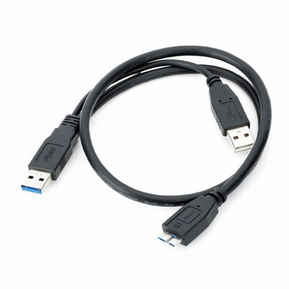 Chenyang Dual USB3.0 A Male to Micro USB 3.0 Y cable with Extra Power for Mobile HDD U3-029