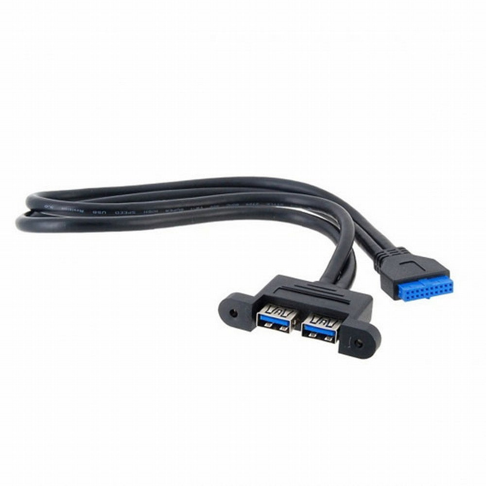 Chenyang Dual Port USB 3.0 Female Panel Type to Motherboard 20Pin Header cable 50cm U3-043