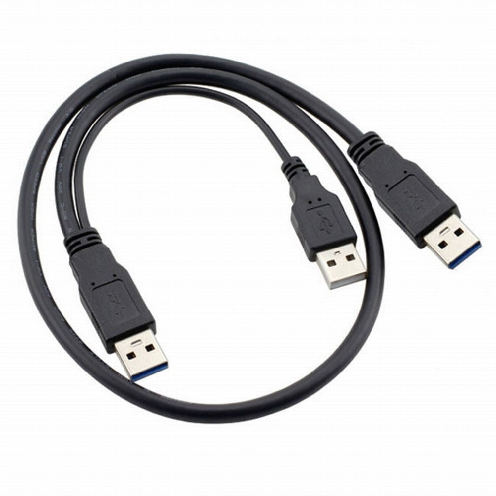 Chenyang super speed USB 3.0 power Y cable two A Male to USB Male for external Hard Disk U3-072