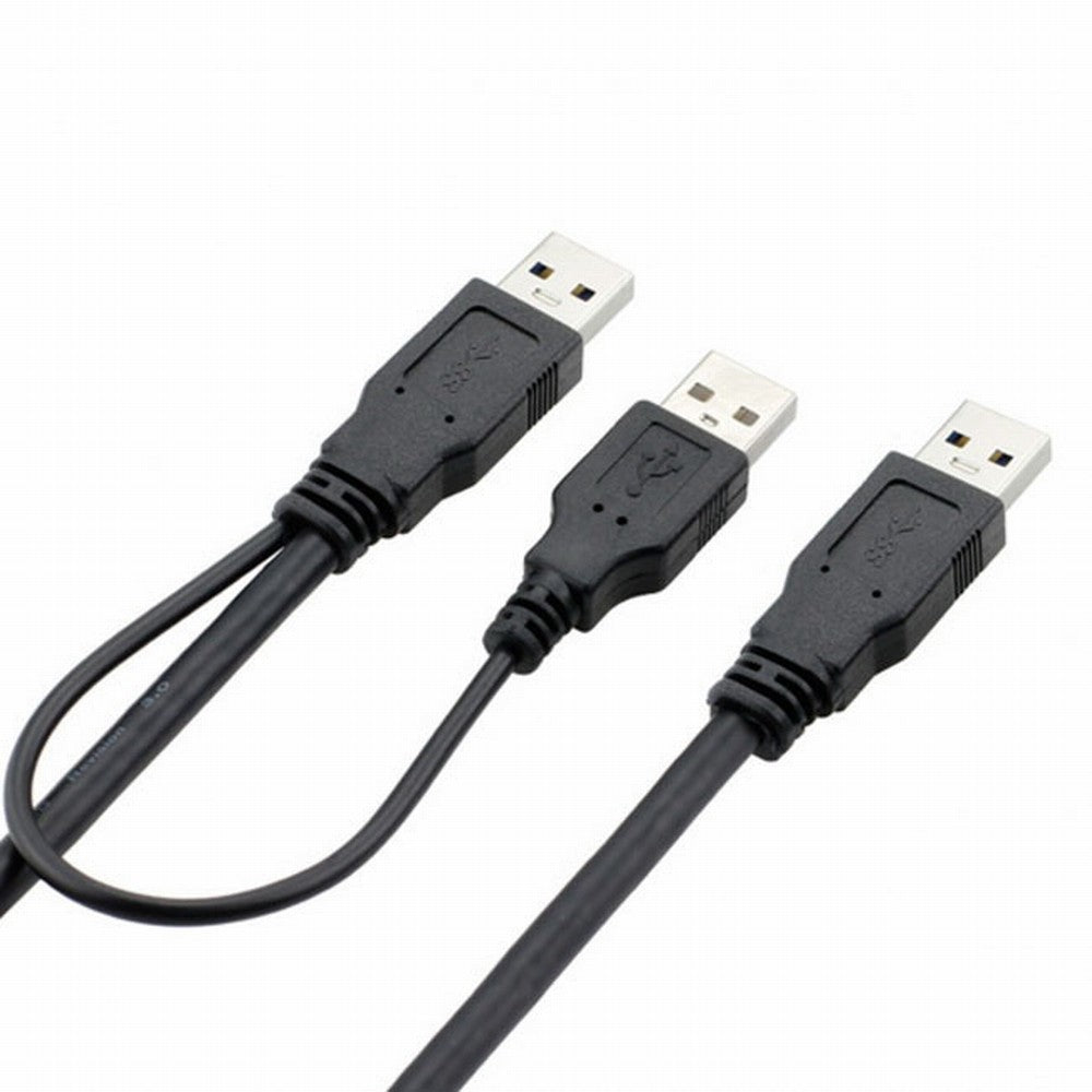 Chenyang super speed USB 3.0 power Y cable two A Male to USB Male for external Hard Disk U3-072