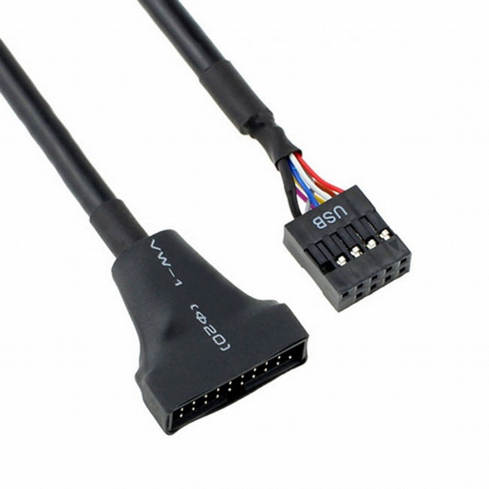 Chenyang USB 2.0 9Pin Motherboard Housing Male to USB 3.0 20pin Header Device Female Cable U3-076