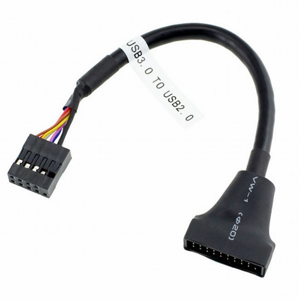 Chenyang USB 2.0 9Pin Motherboard Housing Male to USB 3.0 20pin Header Device Female Cable U3-076