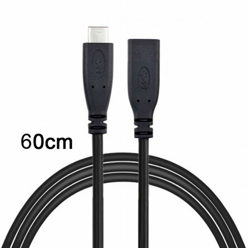 Chenyang USB-C USB 3.1 Type C Male to Female Extension Data Cable for Macbook Tablet Mobile Phone 60cm UC-218-BK-0.6M