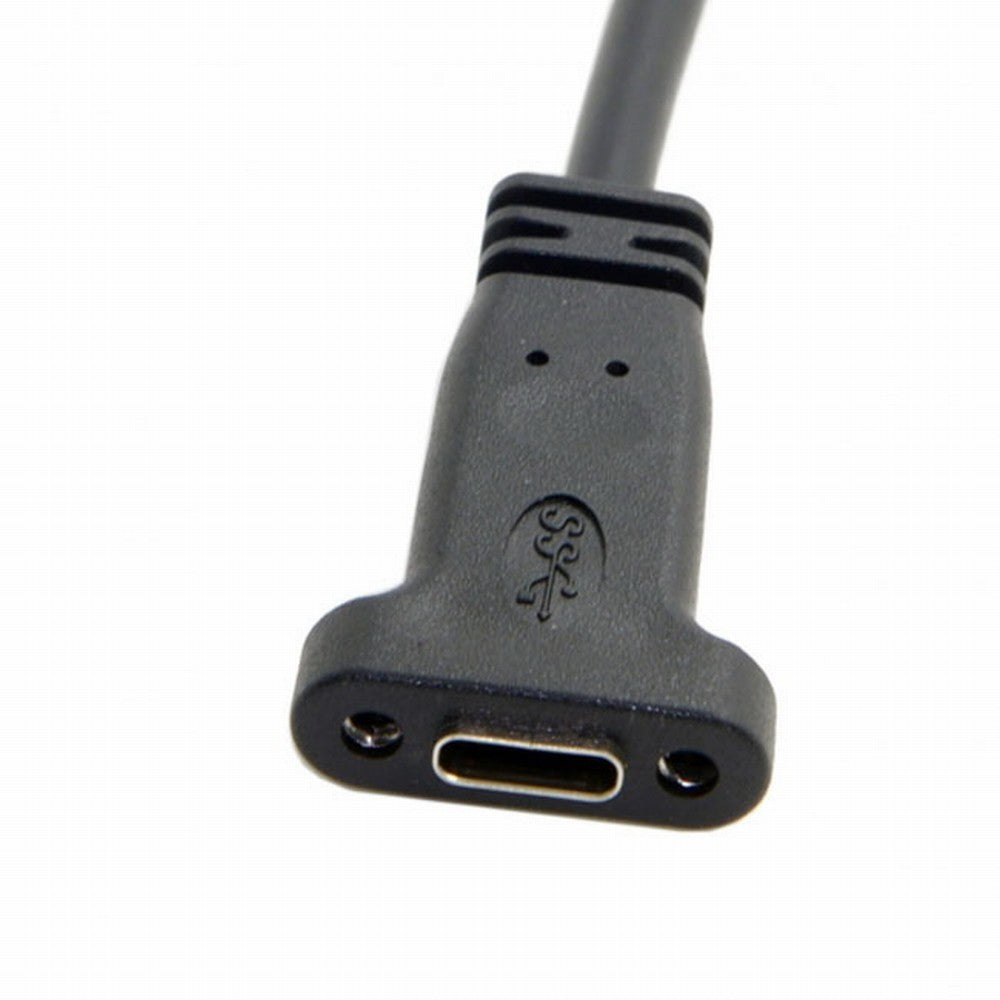 Chenyang USB-C USB 3.1 Type C Female to USB 3.0 A Male Data Cable 20cm with Panel Mount Screw Hole UC-042