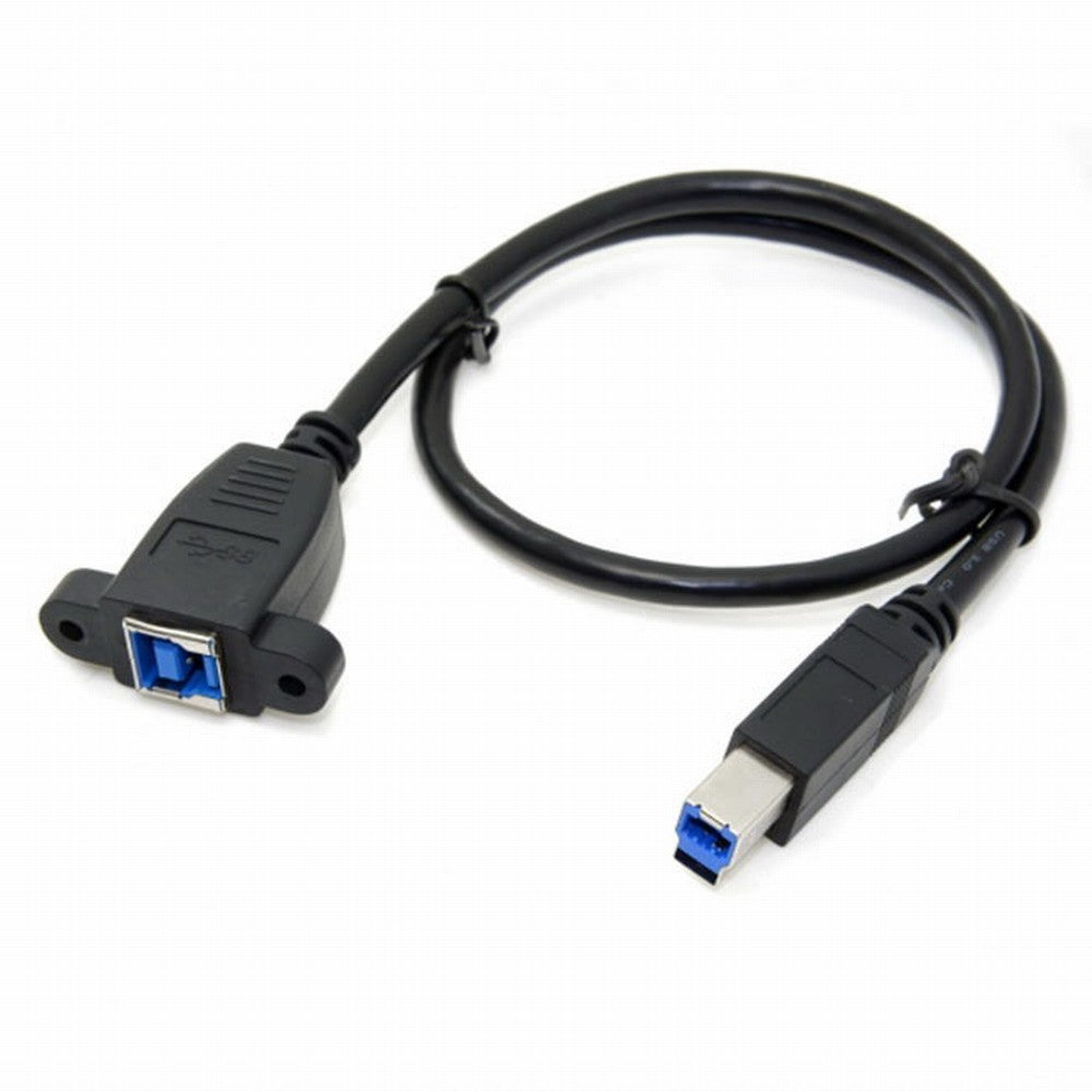 Chenyang Super Speed USB 3.0 Back Panel Mount B Female To Male B Type Extension Cable 0.5m U3-092-BK