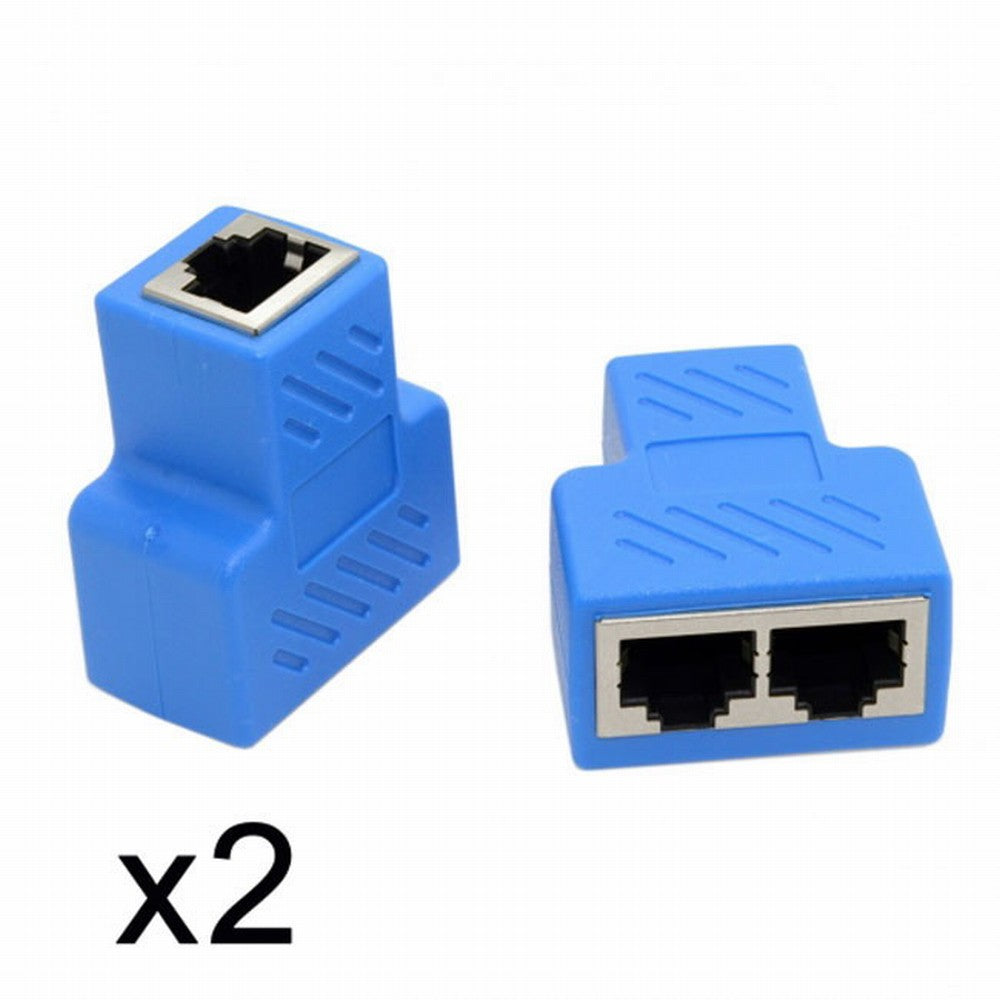 Chenyang 2pcs STP UTP Cat6 RJ45 8P8C Plug To Dual RJ45 Splitter Network Ethernet Switcher Adapter UT-014-2PCS