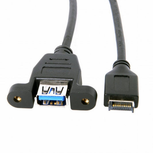 Chenyang USB 3.1 Front Panel Header to USB 3.0 Type-A Female Extension Cable 50cm Panel Mount Type UC-060