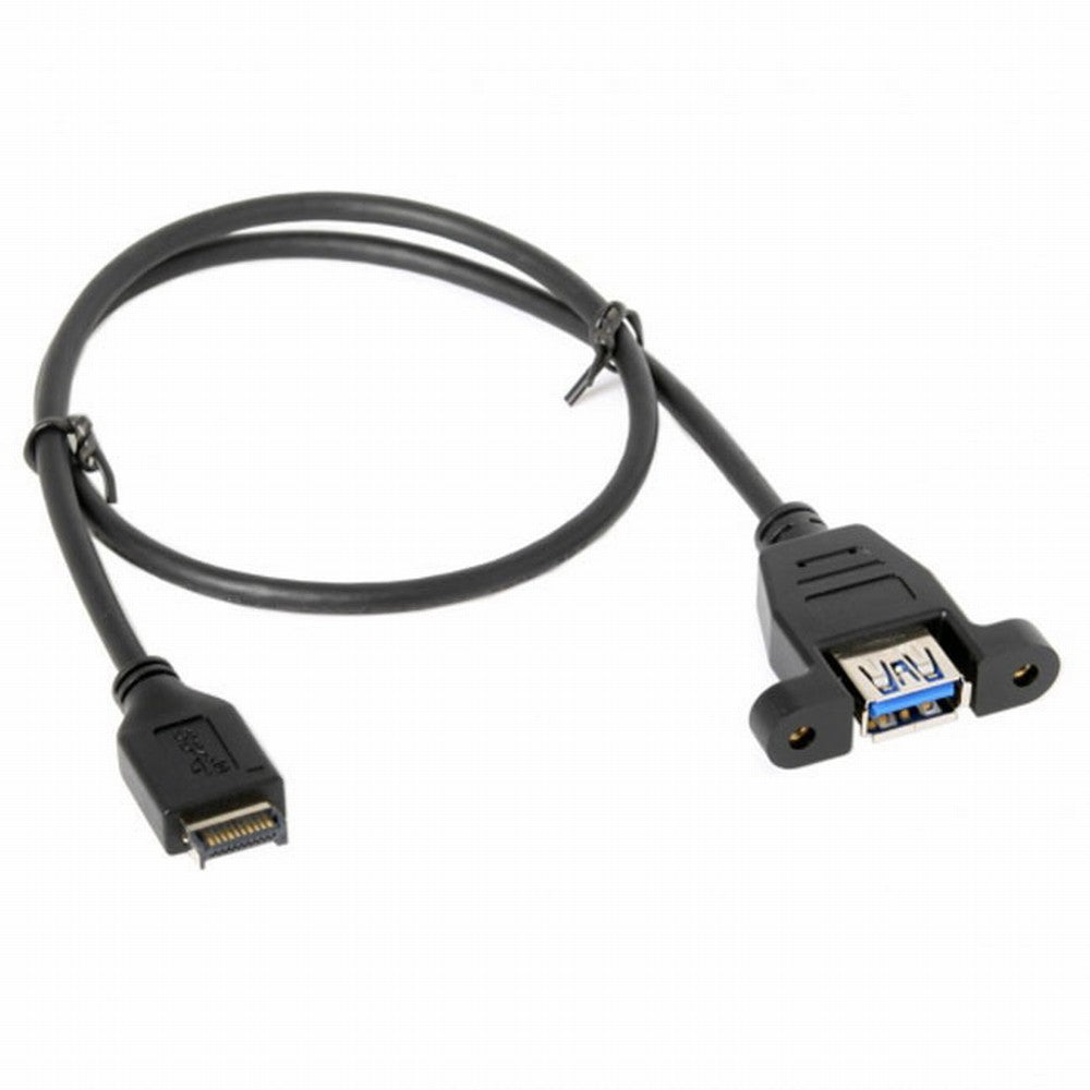 Chenyang USB 3.1 Front Panel Header to USB 3.0 Type-A Female Extension Cable 50cm Panel Mount Type UC-060