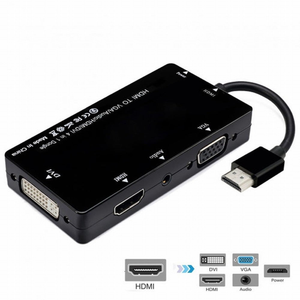 Chenyang HDMI to VGA/Audio/HDMI/DVI 4in1 Dongle Adapter Multiport Splitter Converter For PS3 HDTV PC Monitor Projector HD-115