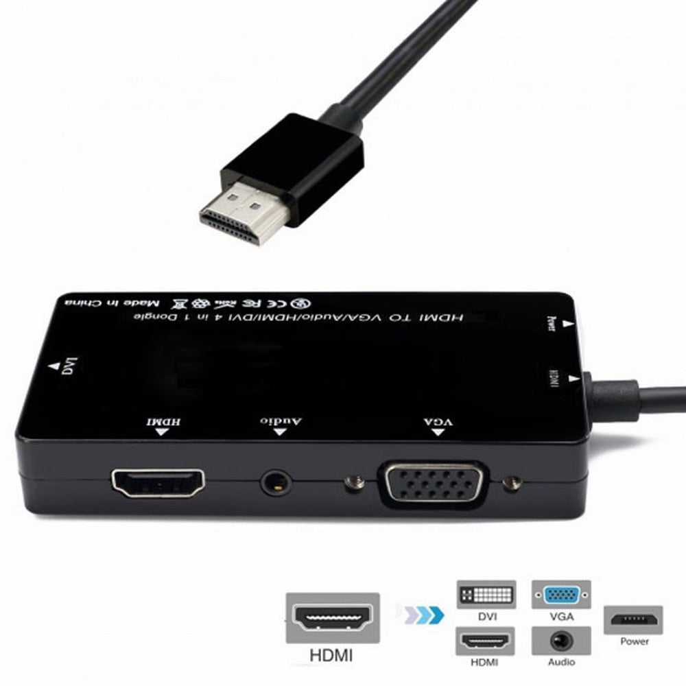 Chenyang HDMI to VGA/Audio/HDMI/DVI 4in1 Dongle Adapter Multiport Splitter Converter For PS3 HDTV PC Monitor Projector HD-115