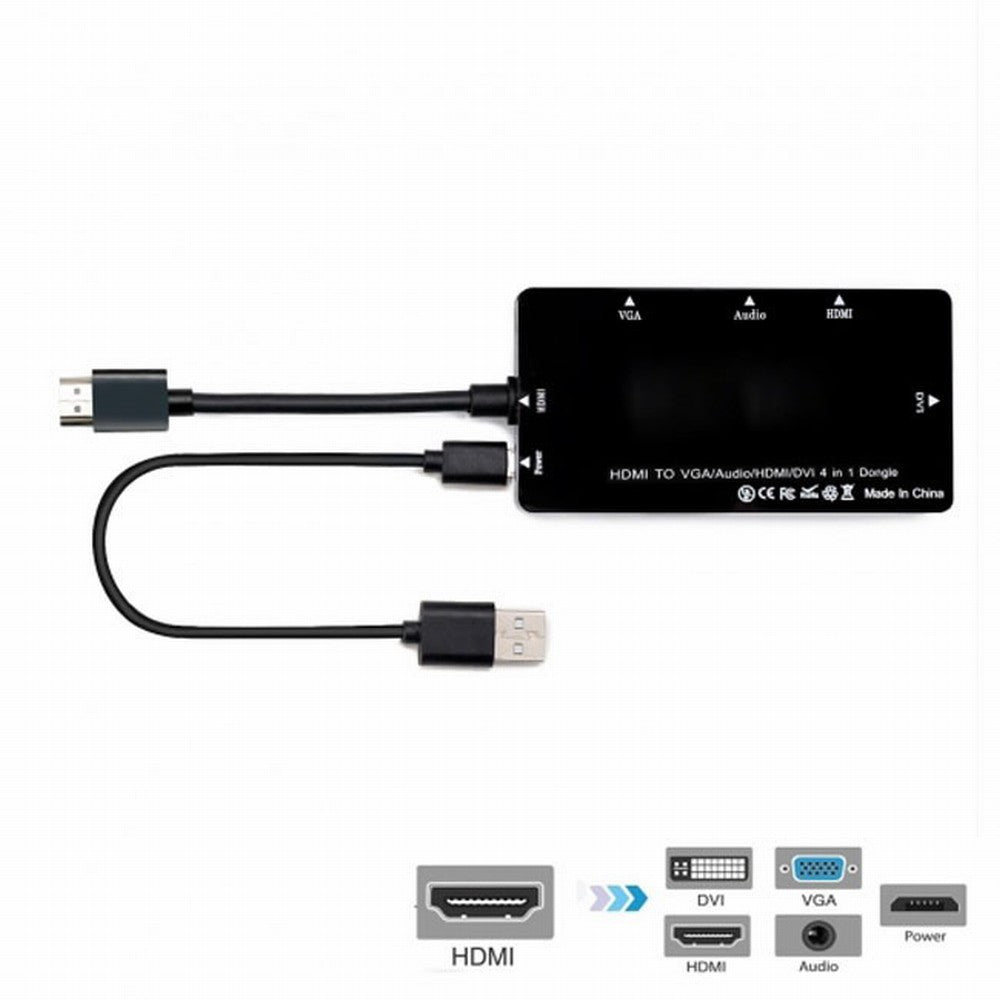 Chenyang HDMI to VGA/Audio/HDMI/DVI 4in1 Dongle Adapter Multiport Splitter Converter For PS3 HDTV PC Monitor Projector HD-115