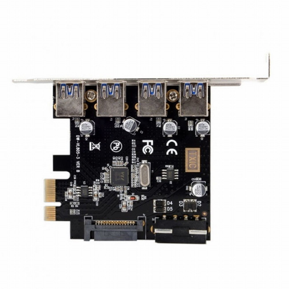 Chenyang 4 Ports PCI-E to USB 3.0 HUB PCI Express Expansion Card Adapter 5Gbps for Motherboard U3-038