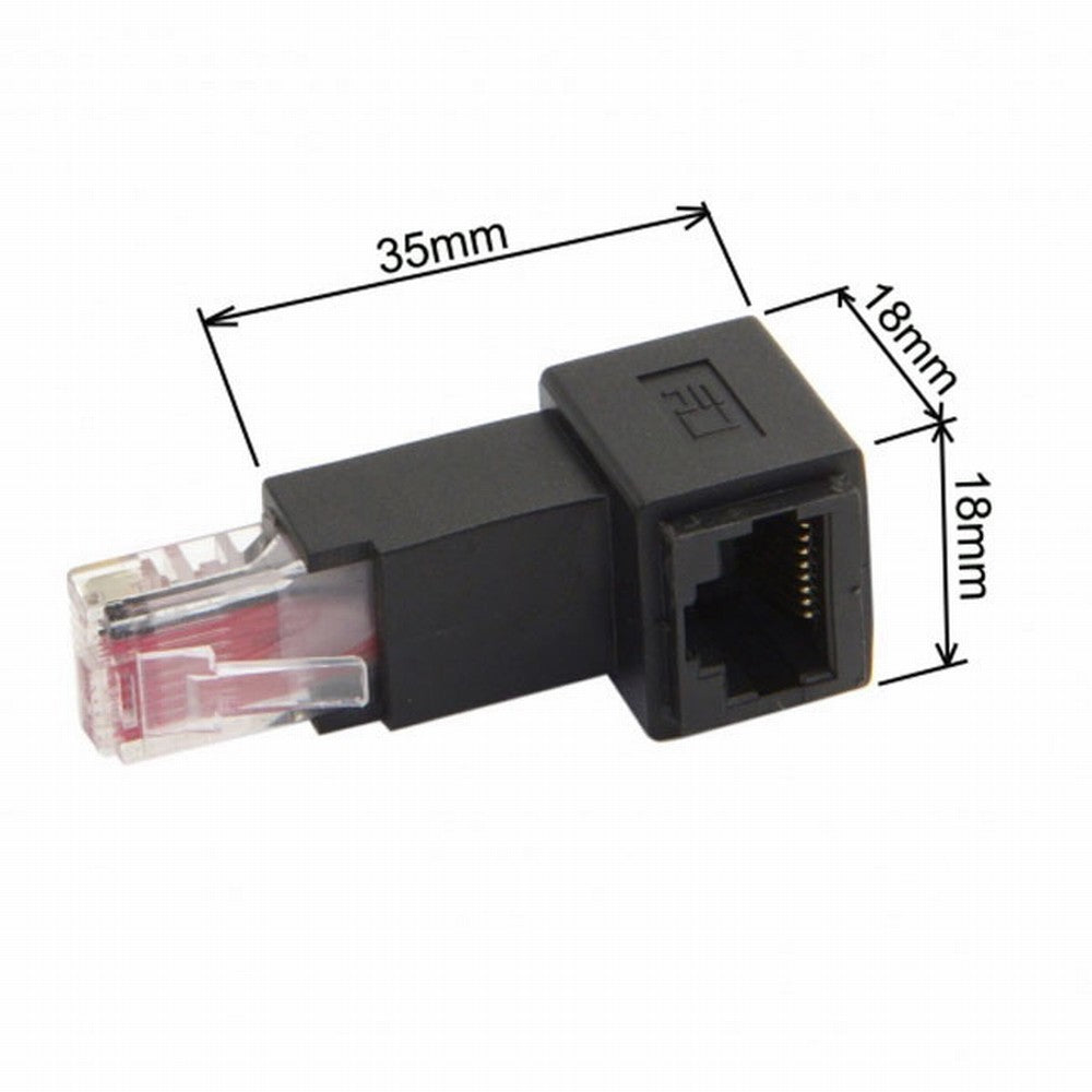 Chenyang Down Angled 90 Degree 8P8C FTP STP UTP Cat 5e Male to Female Lan Ethernet Network Extension Adapter UT-010-DN