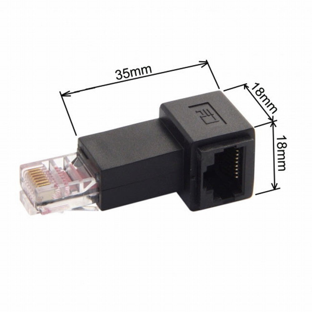 Chenyang Left Angled 90 Degree 8P8C FTP STP UTP Cat 5e Male to Female Lan Ethernet Network Extension Adapter UT-010-LE