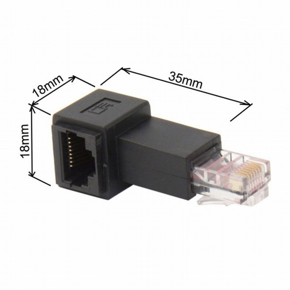 Chenyang Right Angled 90 Degree 8P8C FTP STP UTP Cat 5e Male to Female Lan Ethernet Network Extension Adapter UT-010-RI