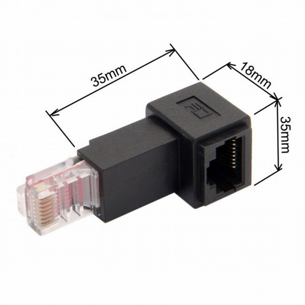 Chenyang Up Angled 90 Degree 8P8C FTP STP UTP Cat 5e Male to Female Lan Ethernet Network Extension Adapter UT-010-UP