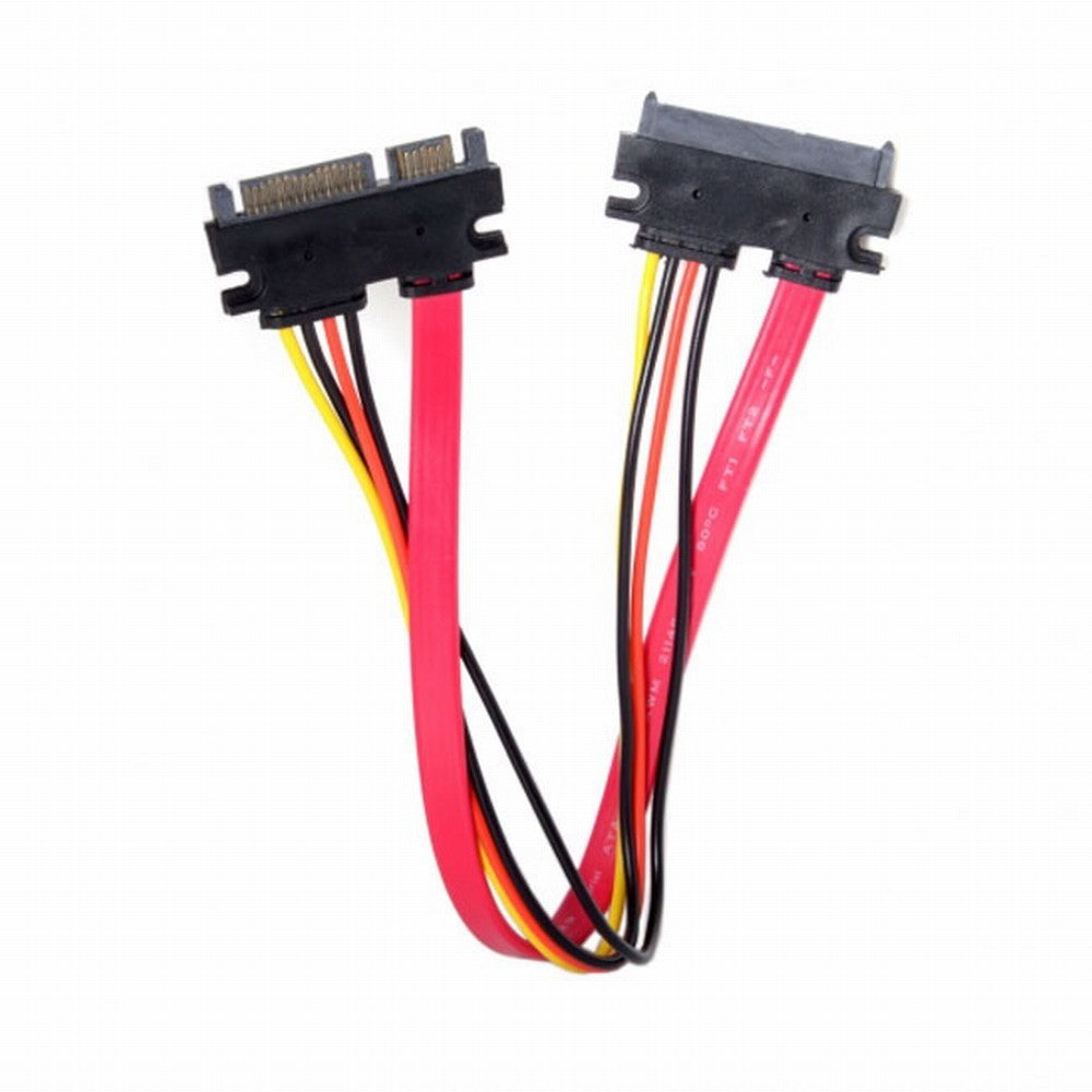 Chenyang SATA III 3.0 7+15 22 Pin SATA Male to Female Data Power Extension Cable 30cm Red Color SA-065-BK