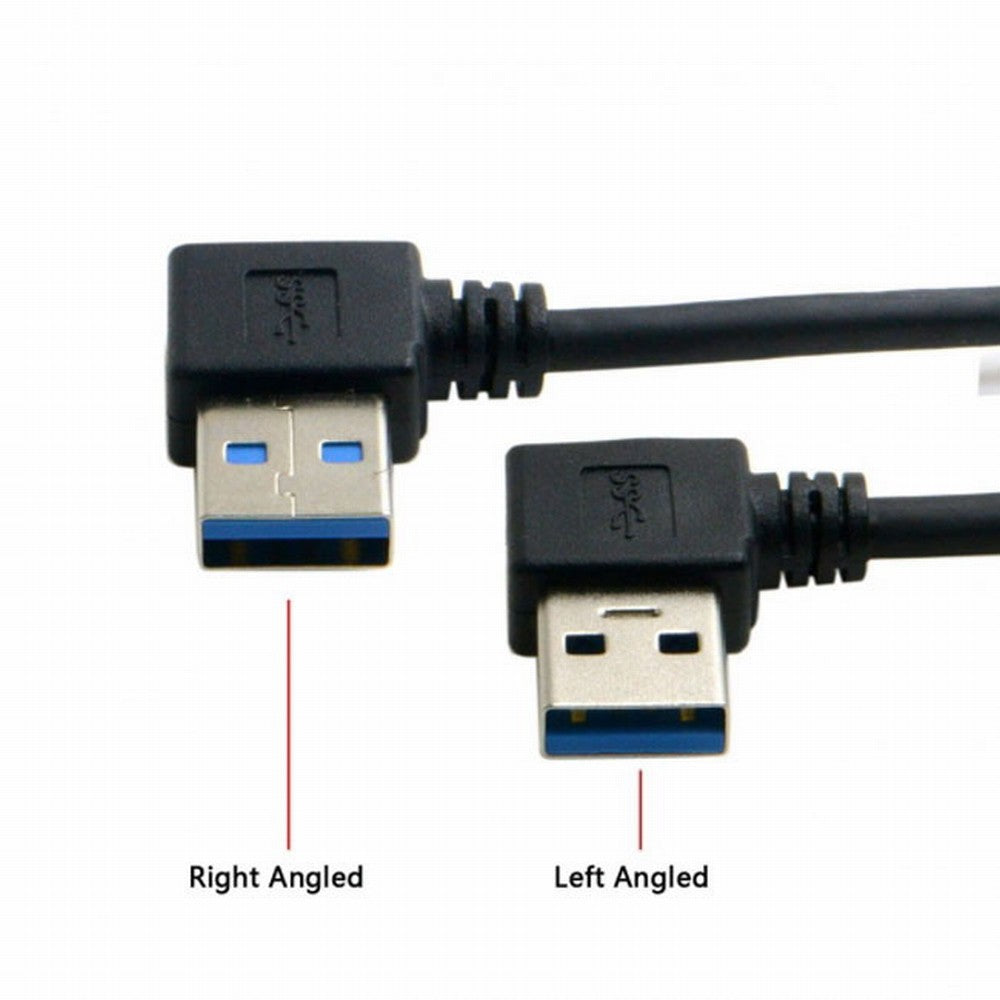 Chenyang USB 3.0 Type A Male 90 Degree Left Angled to USB 3.0 A Type Right Angled Extension Cable CC-U3-094