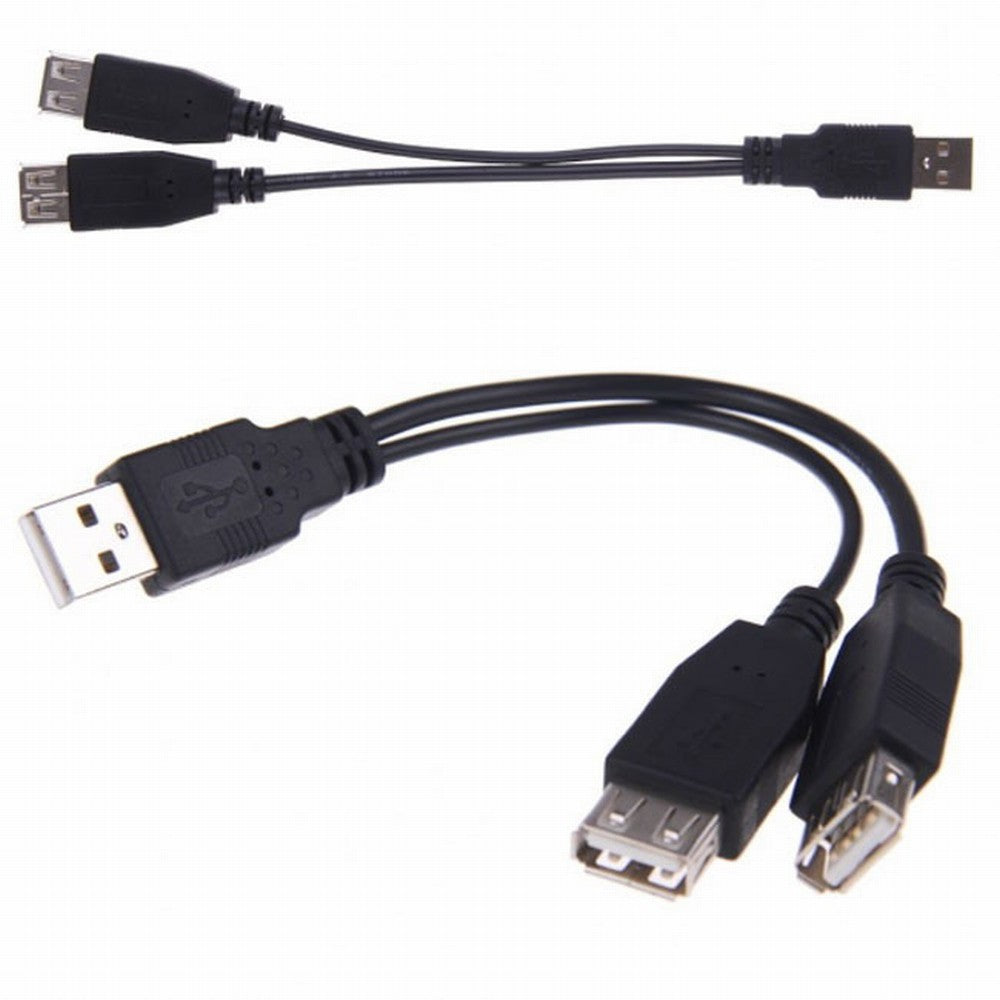 Chenyang USB 2.0 A Male to Dual Data USB 2.0 A Female + Power Cable USB 2.0 A Female Extension Cable 20cm U2-136