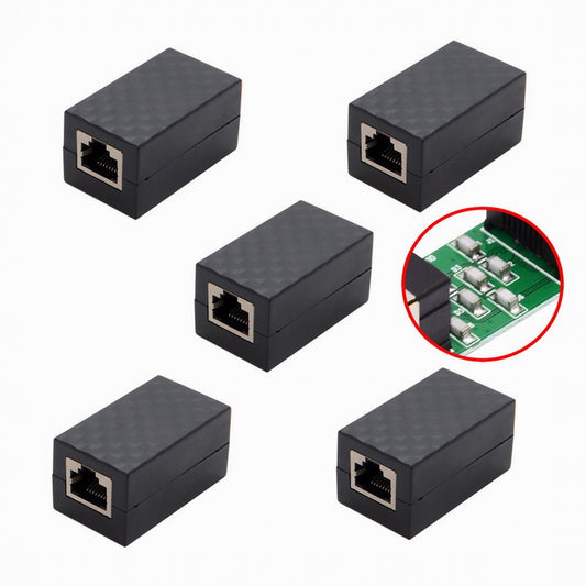 Chenyang 5pcs/lot Lightning Protection RJ45 UTP STP CAT6 CAT5e Female to Female Network Lan Adapter Extender UT-013-5PCS