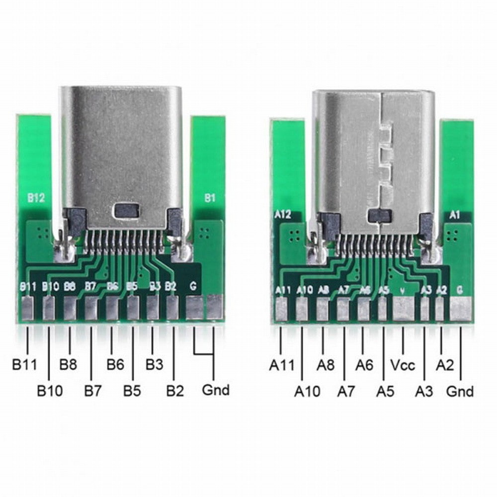 Chenyang DIY 24pin USB 3.1 Type C Female Socket Connector SMT type with PC Board UC-206