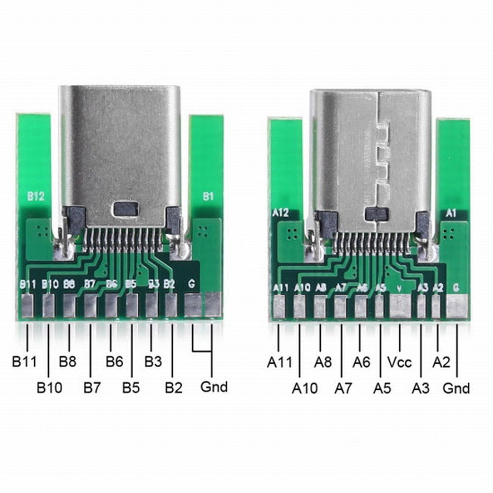 Chenyang DIY 24pin USB 3.1 Type C Male Female Plug Socket Connector SMT type with PC Board 1 set UC-206+207