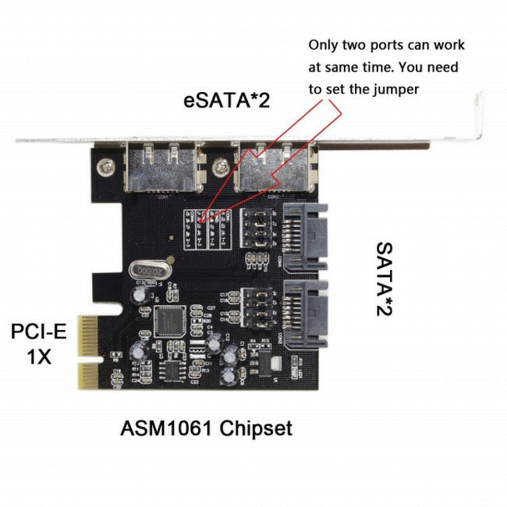 Chenyang PCI-E To 4 Ports SATA 3.0 ESATA PCIE SATA3 6Gbps Expansion Card PCI-E Adapter SA-078