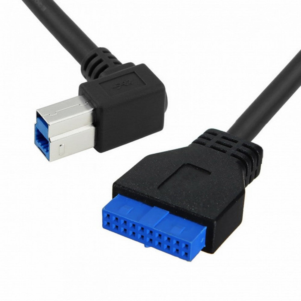 Chenyang 90 Degree Left angled USB 3.0 B Type Male to 3.0 Motherboard 19pin Header Cable 50cm U3-060