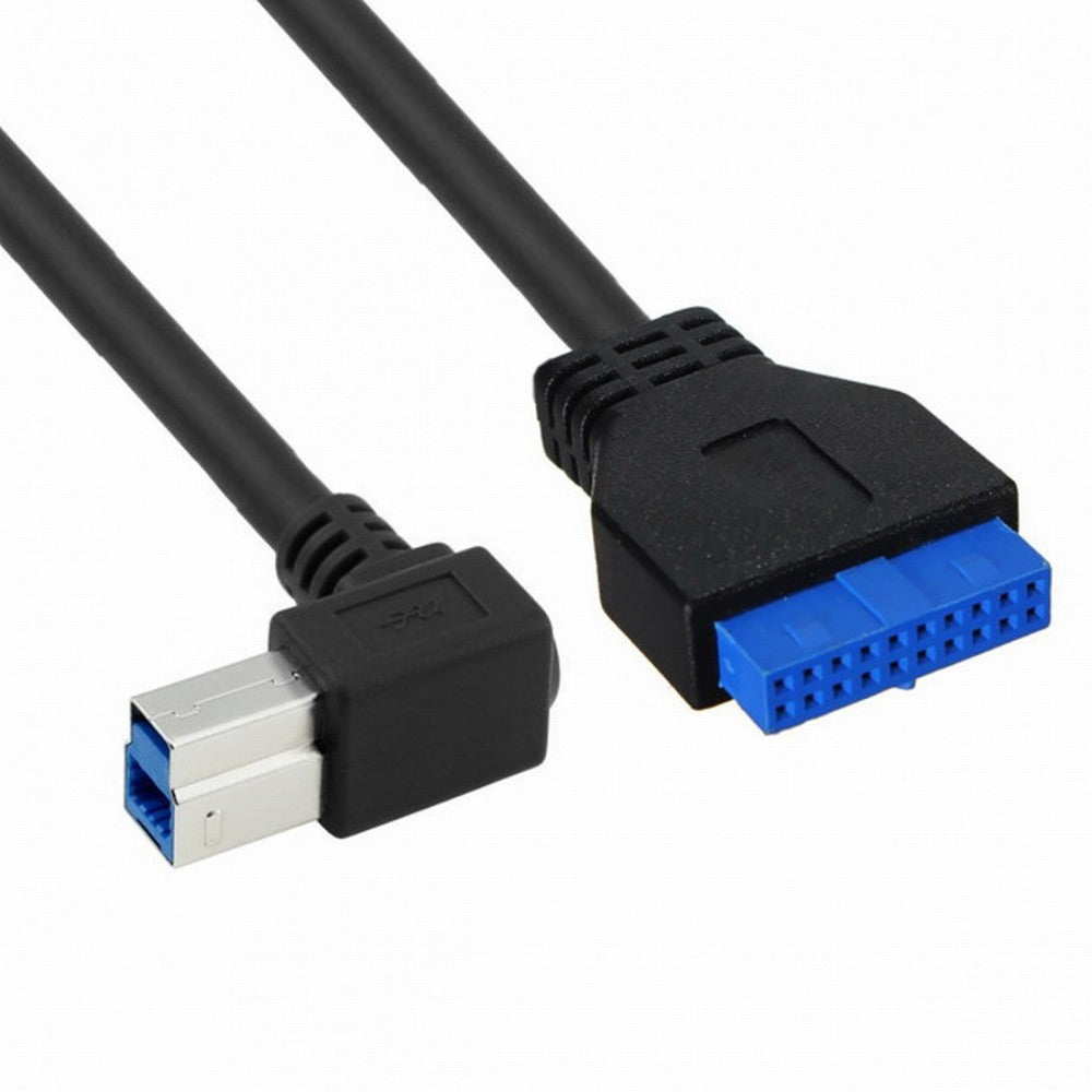 Chenyang 90 Degree Left angled USB 3.0 B Type Male to 3.0 Motherboard 19pin Header Cable 50cm U3-060