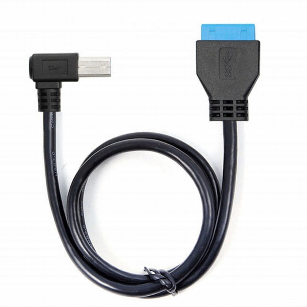 Chenyang 90 Degree Left angled USB 3.0 B Type Male to 3.0 Motherboard 19pin Header Cable 50cm U3-060