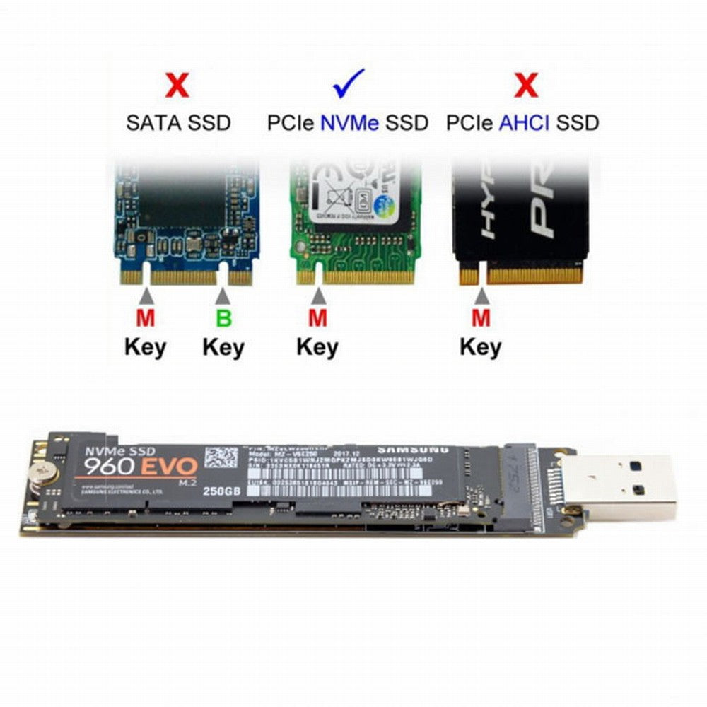 Chenyang USB 3.0 to NVME M-key M.2 NGFF SSD External PCBA Conveter Adapter with Flash Disk Case U3-013