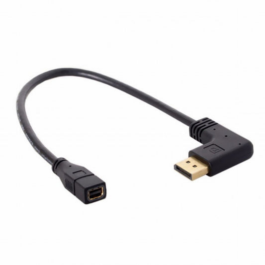 Chenyang Left Angled DP DisplayPort 90 Degree to Mini DP DisplayPort Female Cable for Displays Monitors DP-048-LE