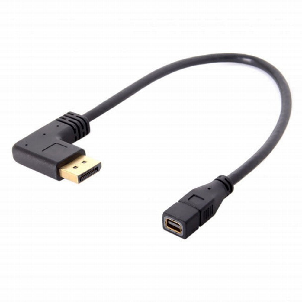 Chenyang Left Angled DP DisplayPort 90 Degree to Mini DP DisplayPort Female Cable for Displays Monitors DP-048-LE