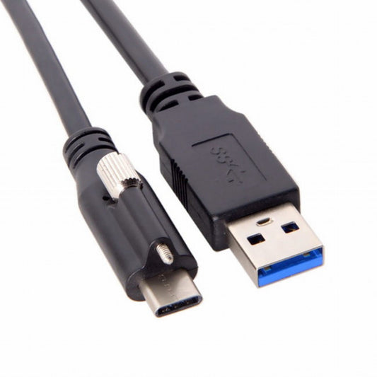 Chenyang 5 Meters USB 3.1 Type-C Locking Connector to Standard USB3.0 Data Cable for Camera With Panel Mount Screw UC-045-5.0M