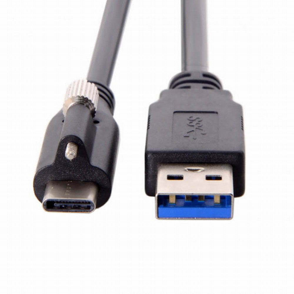 Chenyang 5 Meters USB 3.1 Type-C Locking Connector to Standard USB3.0 Data Cable for Camera With Panel Mount Screw UC-045-5.0M