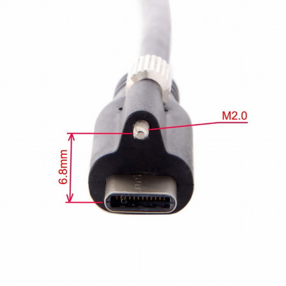 Chenyang 5 Meters USB 3.1 Type-C Locking Connector to Standard USB3.0 Data Cable for Camera With Panel Mount Screw UC-045-5.0M