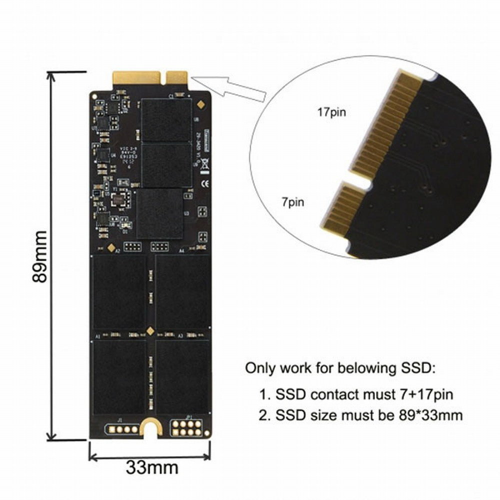 Chenyang 2.5" SATA 22pin to Macbook A1425 A1398 MC975 MC976 MD212 MD213 ME662 ME664 ME665 SSD hard disk case Enclosure White SA-099